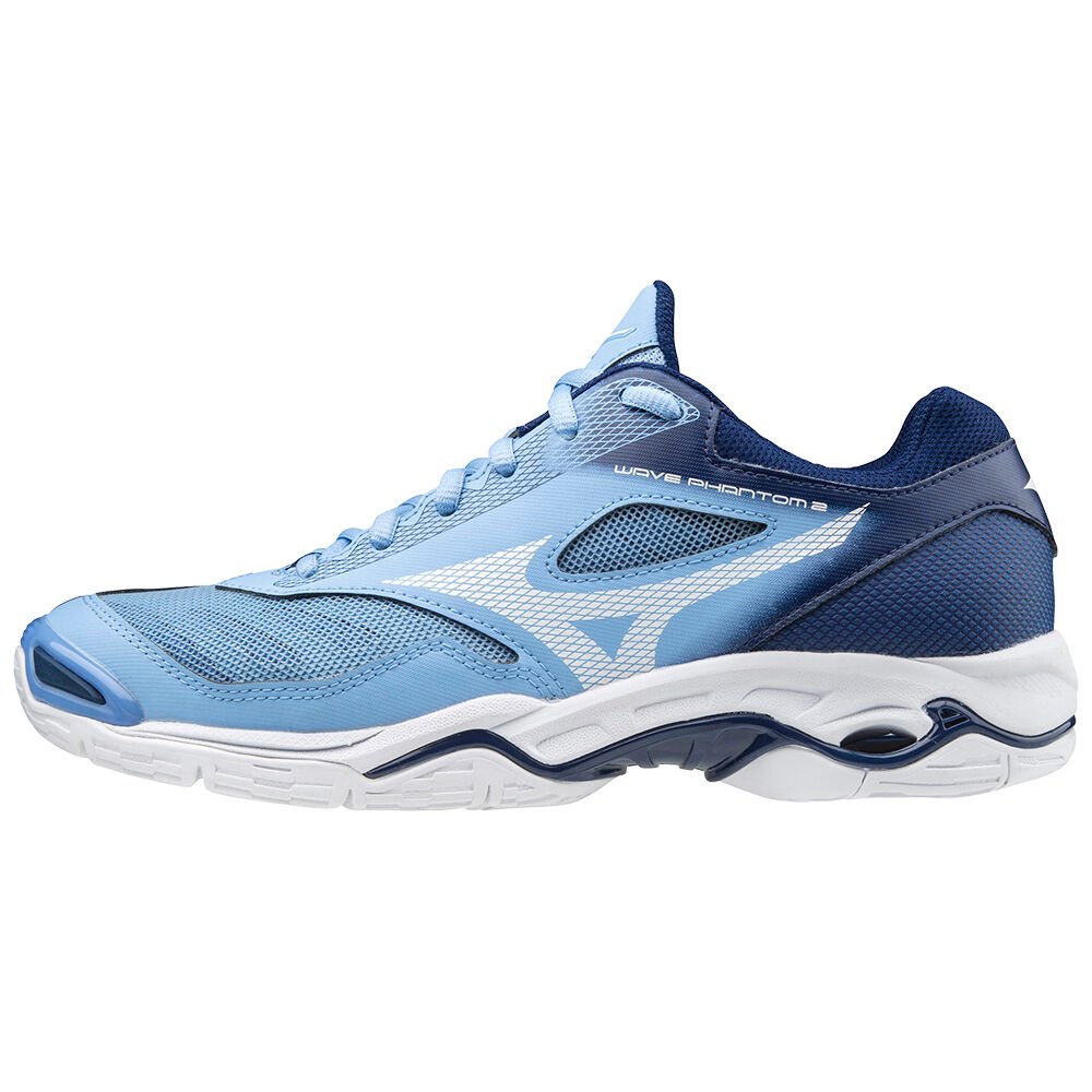 Mizuno Women's Handball Shoes Wave Phantom 2 Blue/White - XMCGFYR-51